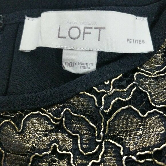 Ann Taylor LOFT Black Petite Sheath Dress 00P - Picture 4 of 4